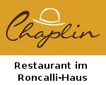 Schriftzug "Chaplin" mit gezeichnetem Bowler