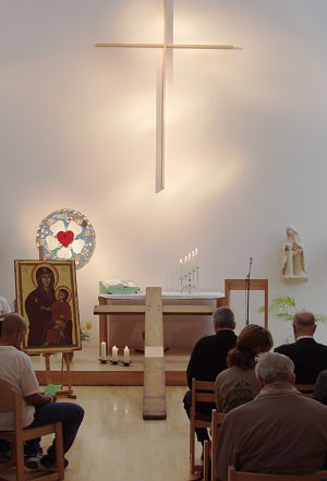 Blick in die Kapelle der JVA Rassnitz
