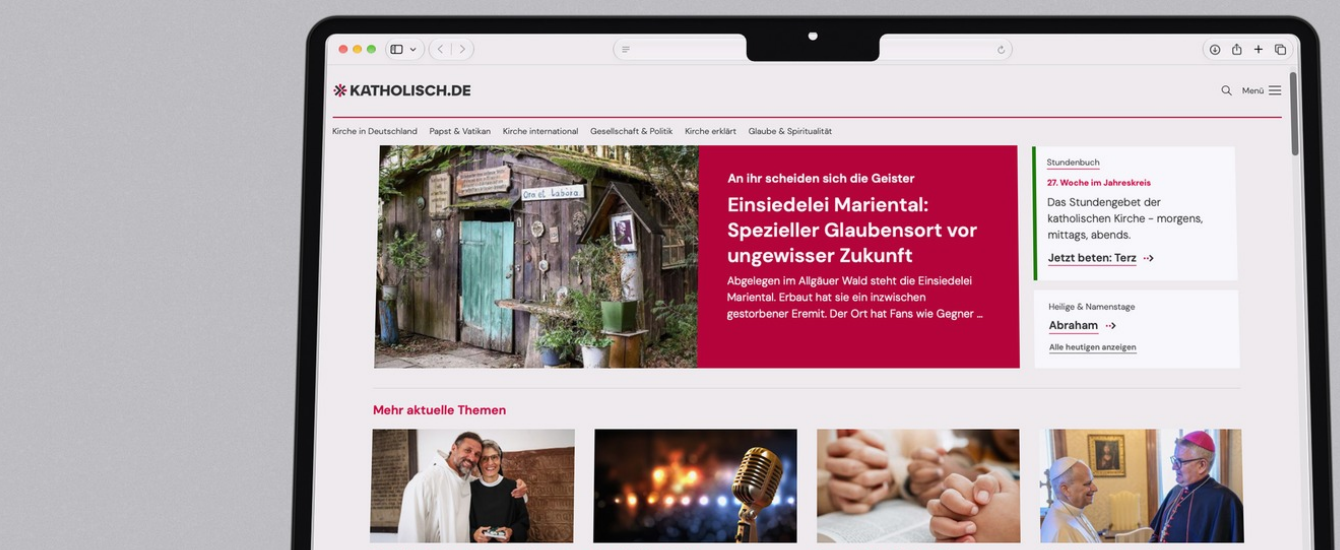 Screenshot einer Homepage