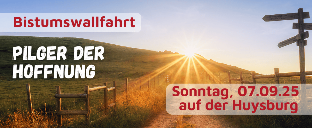 Website-Banner zur Bistumswallfahrt 2025 unter dem Motto "Pilger der Hoffnung" am 7. September auf der Huysburg