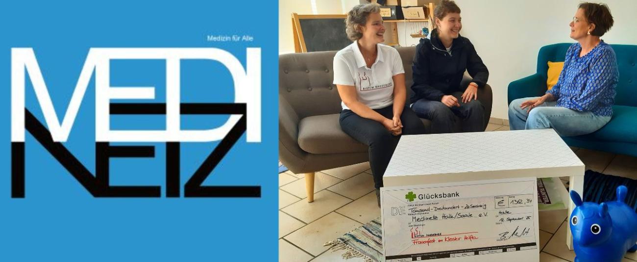 Logo und Frauen an einem Tisch