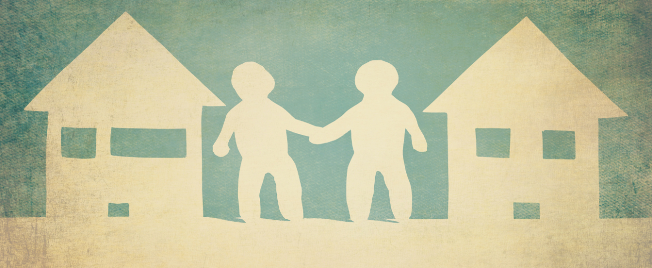 Grafik zweier Menschen, die sich an der Hand halten