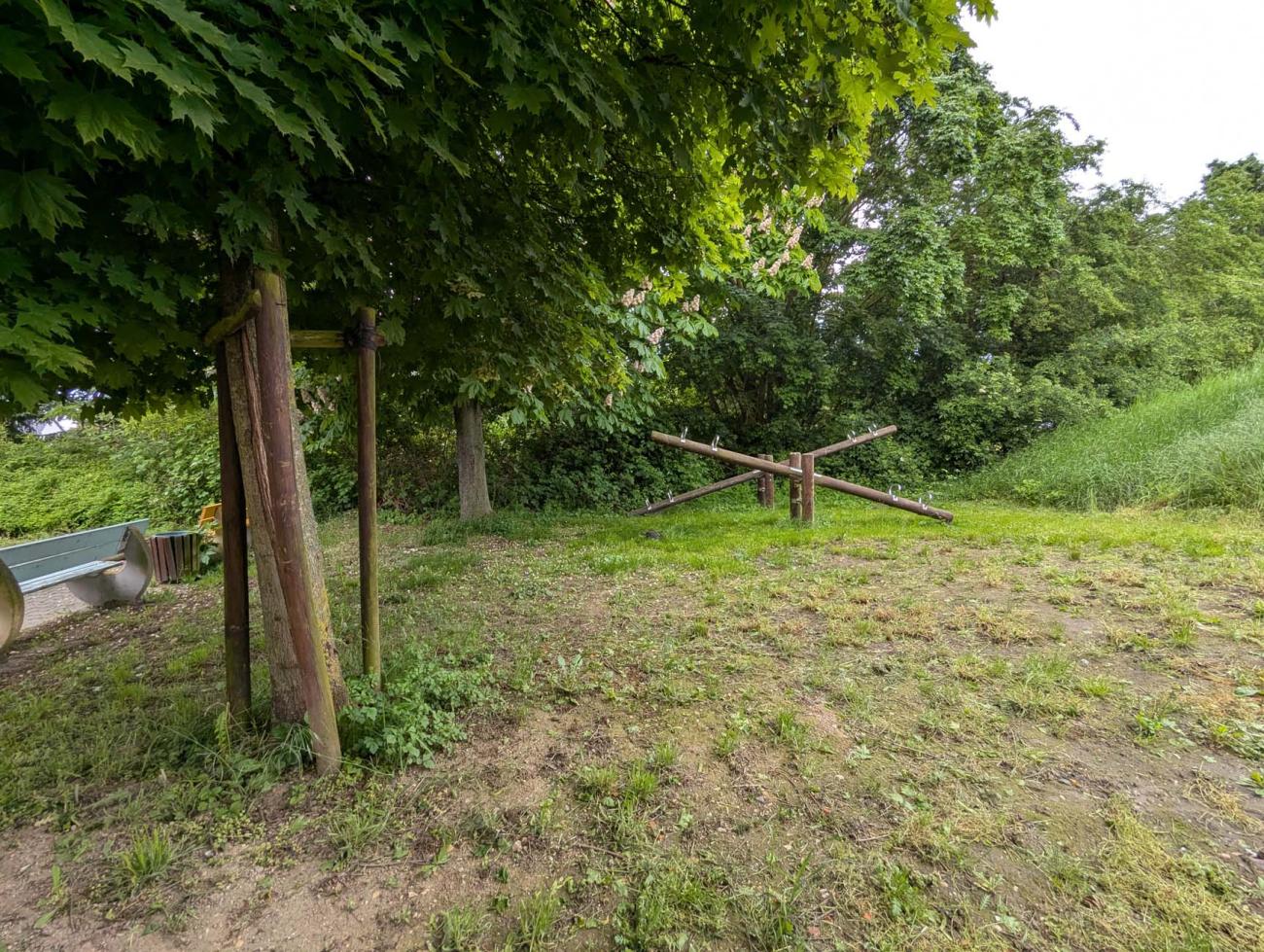 Eine Wippe auf einer Wiese