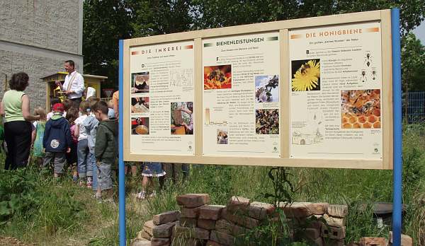 Informationstafel zum Bienenhaus