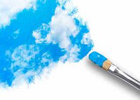 Himmel und blauer Pinsel