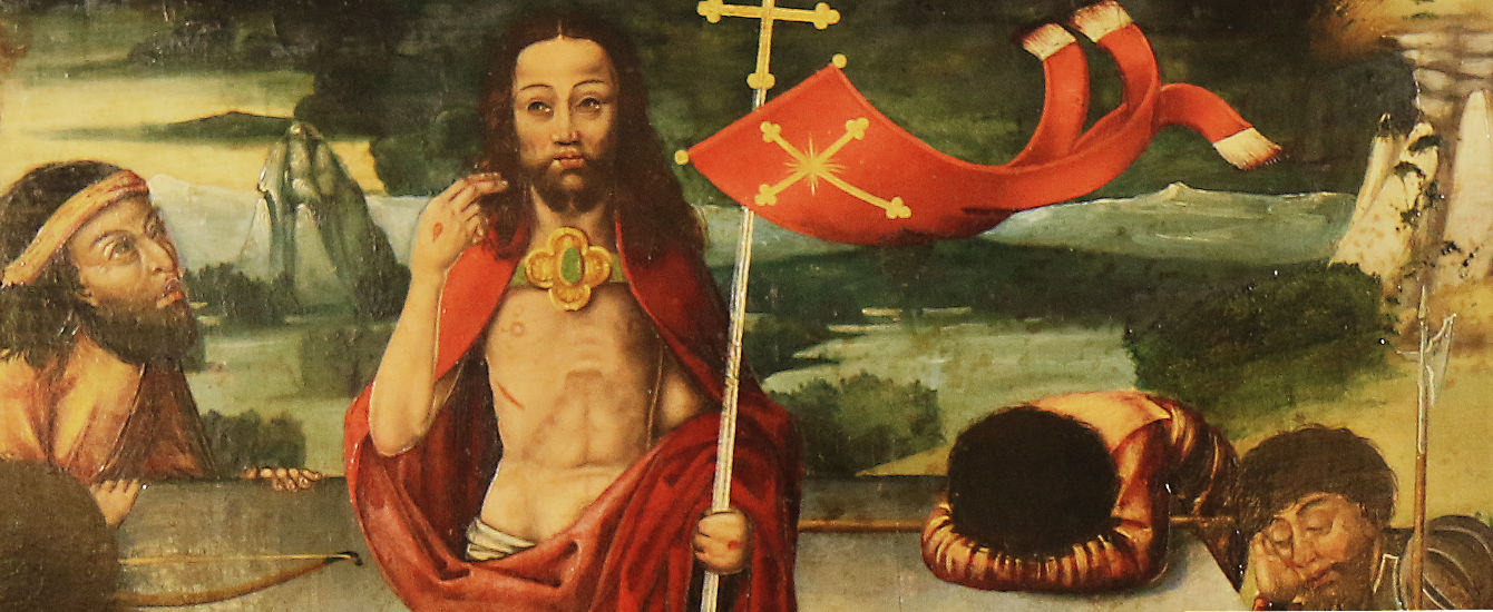 Darstellung des Auferstehenden am Altar der Moritzkirche in Halle (Saale)